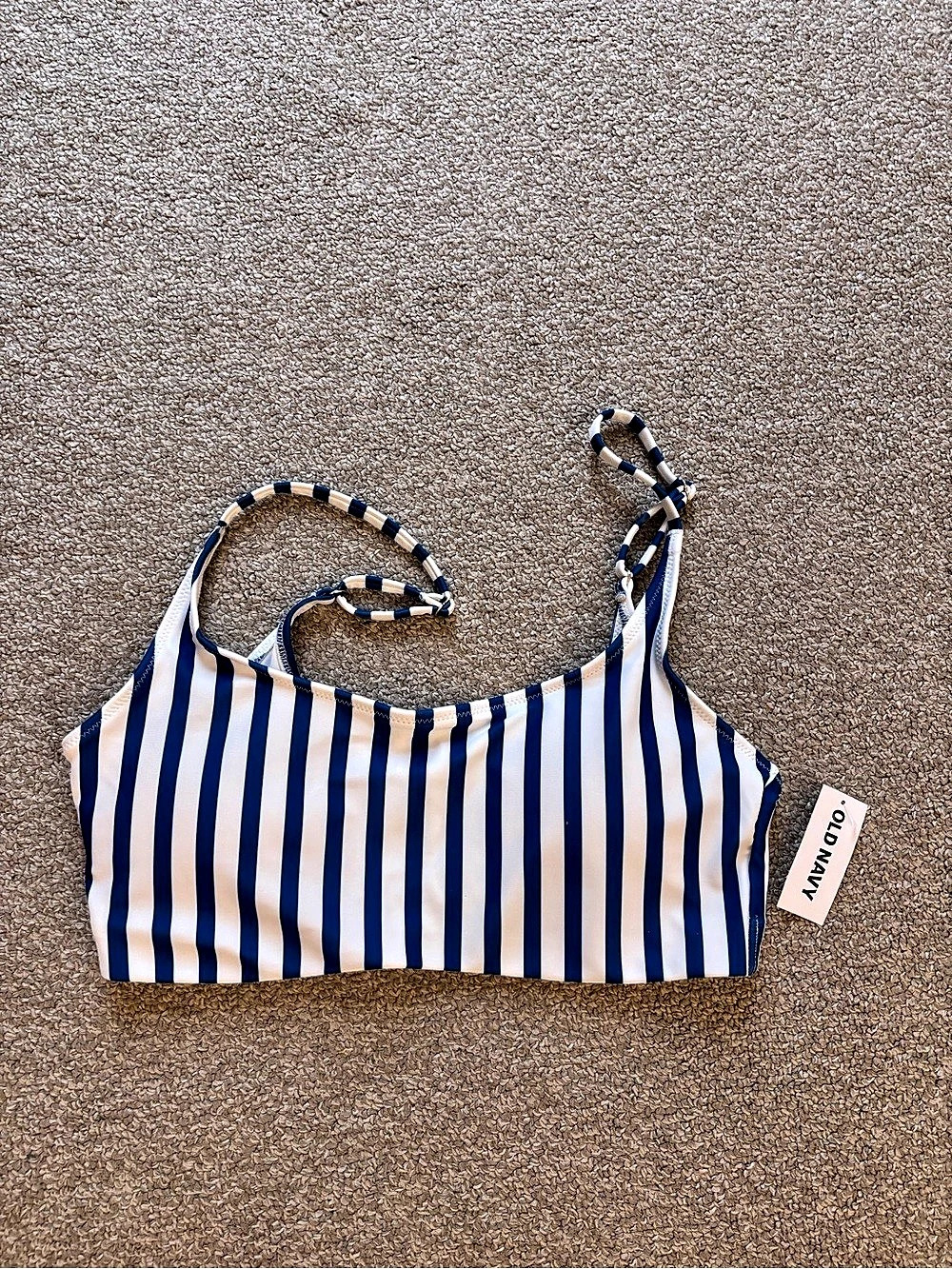Old Navy Scoop-Neck Bikini Swim Top Striped Bikini Top Blue & White